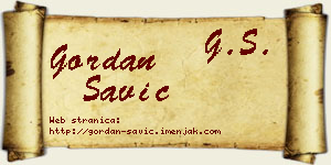 Gordan Savić vizit kartica